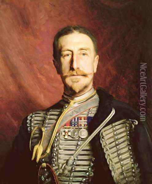 Colonel Frederick Richard Thomas Trench Gascoigne DSO Oil Painting - Herman Gustave Herkomer