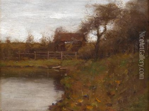 Autumn Landscape Oil Painting - Gustav Wolff