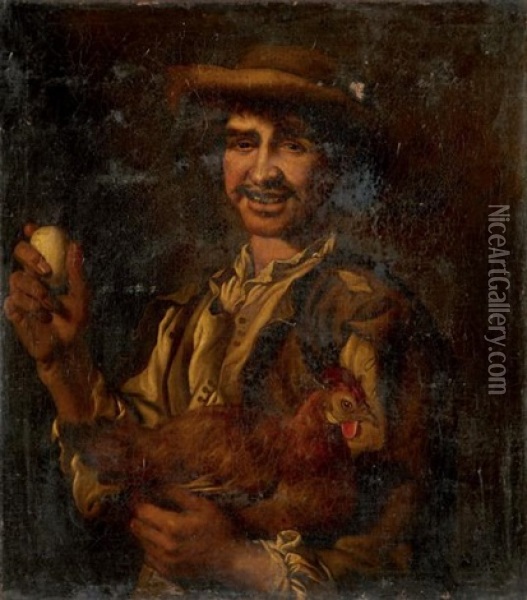 Le Marchand De Poule Oil Painting - Giacomo Ceruti