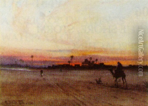 Sunset In Egypt Oil Painting - Robert George Talbot Kelly