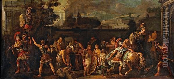 A Procession Of Classical Figures Oil Painting - Carle Vernet