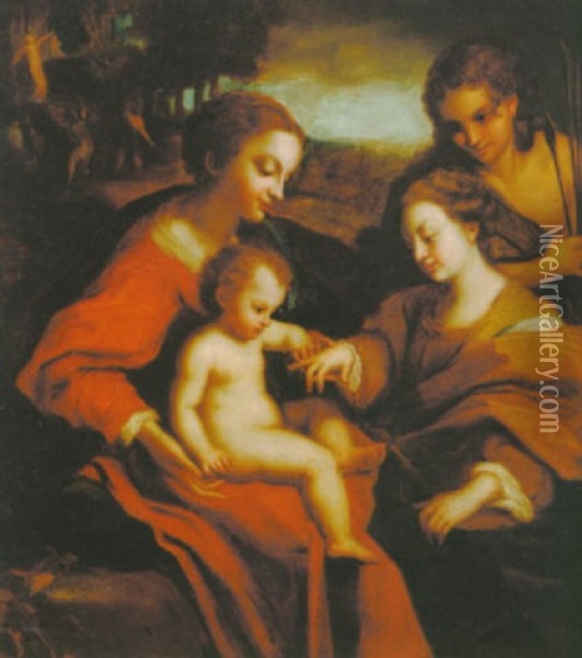Den Hellige Catharinas Mystiske Forlovelse Oil Painting -  Correggio