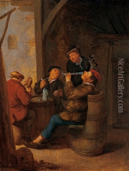 Zechende Bauern Im Wirtshaus Oil Painting - Bartholomeus Molenaer