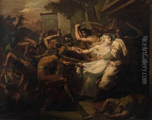 Agamemnon S'emparant De Cassandre Apres Le Sac De Troie Oil Painting - Francois Dubois