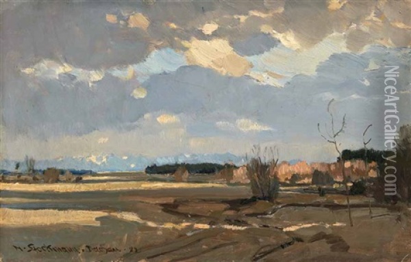 Blick Ins Dachauer Moor Oil Painting - Hermann Stockmann