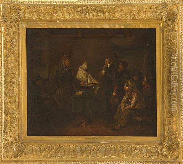 The Captains Tale Oil Painting - Augustus Leopold Egg