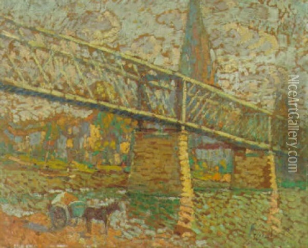 Pont De Vangon Oil Painting - Joseph Louis Lepine