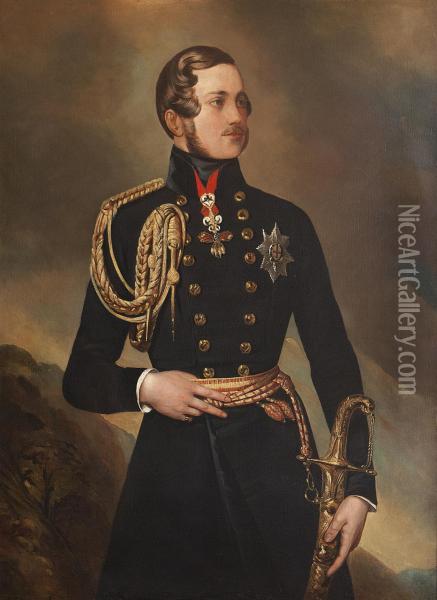 Portrait Of His Royal Highness Prince Albert Oil Painting - Sir George Hayter