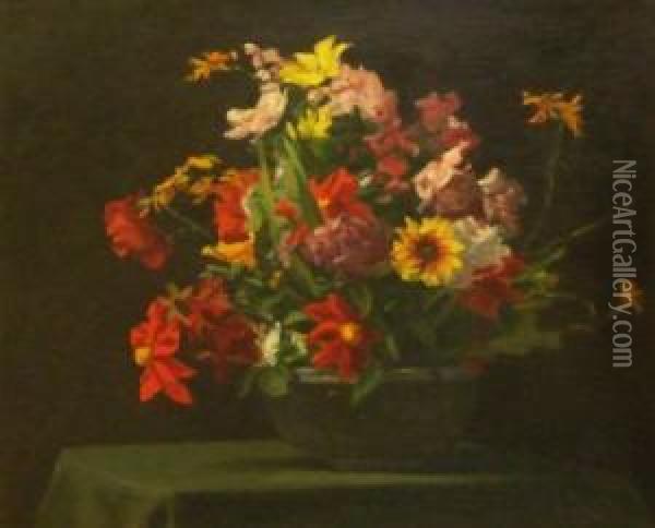 Summer Flowers Oil Painting - Robert Buchan Nisbet