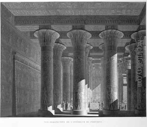 Perspective view of the portico interior Oil Painting - Jollois and Devilliers