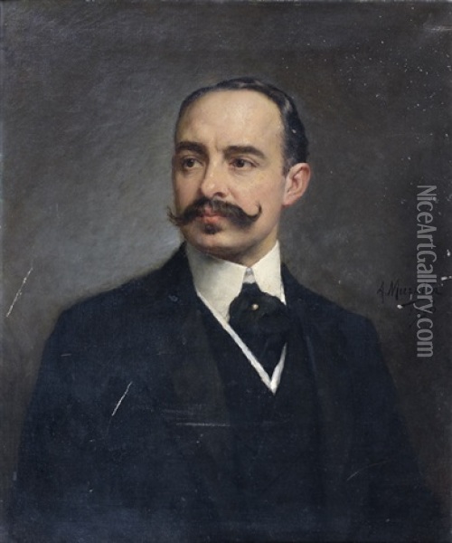 Portrait D'un Elegant Oil Painting - Alphonse Muraton