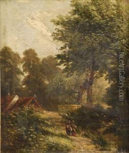 Wooded Landscape Scenes Oil Painting - John Anthony Puller