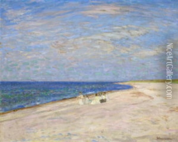 Sommertag Am Meer Oil Painting - Georg Burmester
