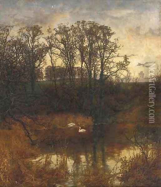 The shadowed land Oil Painting - Joseph Langsdale Pickering