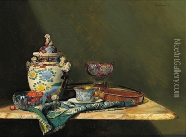 Stilleben Oil Painting - Karoly (Karl) Bachmann