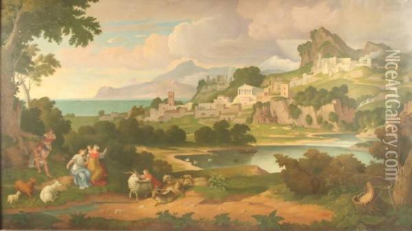 Heroische Landschaft Oil Painting - August Wilhelm Dieffenbacher