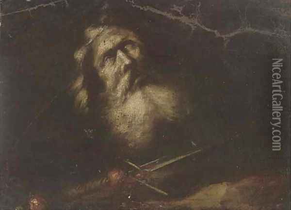 A male saint before a sword Oil Painting - Neapolitan School