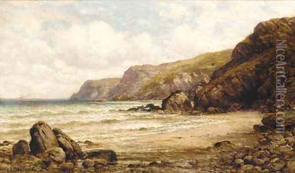 On the coast, near Salcombe, Devon Oil Painting - Alfred Glendening