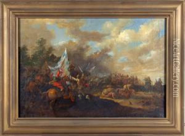 Cavalry Skirmish Oil Painting - Jan Frans I Van Bredael