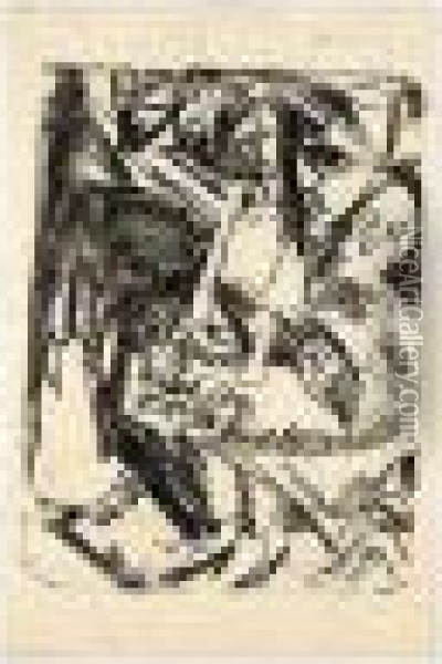 Toilette Im Schlafanzug (d. L265) Oil Painting - Ernst Ludwig Kirchner