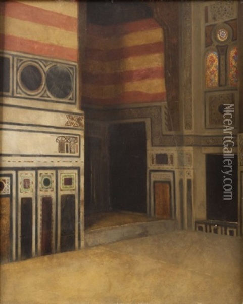 Interieur De Mosquee Oil Painting - Ludwig Deutsch