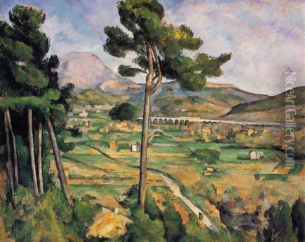 Mount Sainte-Victoire as seen from Bellevue Oil Painting - Paul Cezanne