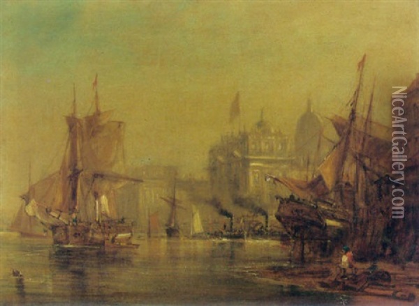 Greenwich Oil Painting - George William Crawford Chambers