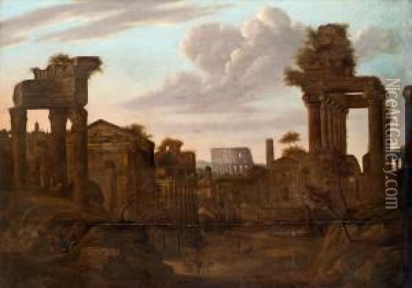 View Over Rome Oil Painting - Pieter Van Bredael