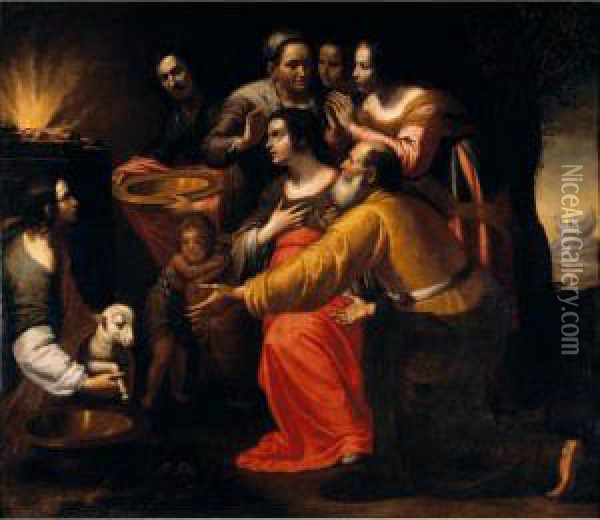 The Sacrifice Of Noah Oil Painting - Giovanni Martinelli