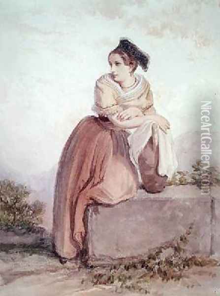 Arlesienne from the Time of Daudet and Bizet Oil Painting - Jean Joseph Bonaventure Laurens