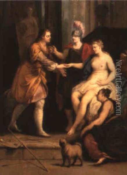 Alexander Presenting Capaspe To Apelles Oil Painting - Jacopo Amigoni