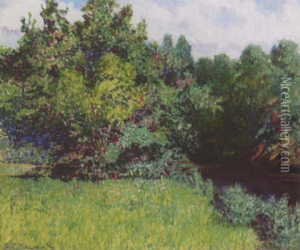Along The River Oil Painting - Everett Lloyd Bryant