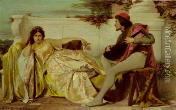 The Serenade Oil Painting - Emile Delperee