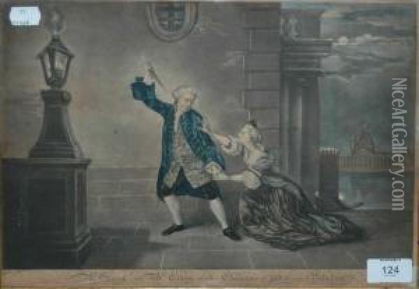 Mr Garrick And Mrs Gibber In The Characters Of Jaffier And Belvidera Oil Painting - James Glen Wilson
