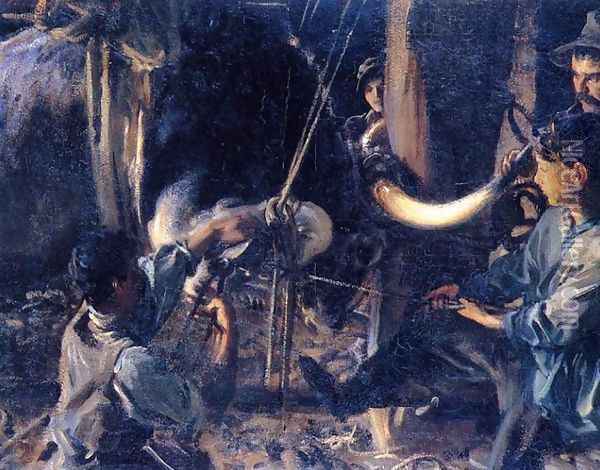 Shoeing the Ox Oil Painting - John Singer Sargent