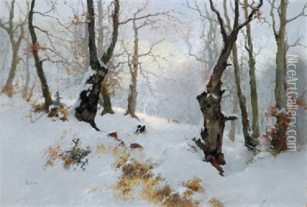 Sonniger Wintertag Oil Painting - Antal (Laszlo) Neogrady