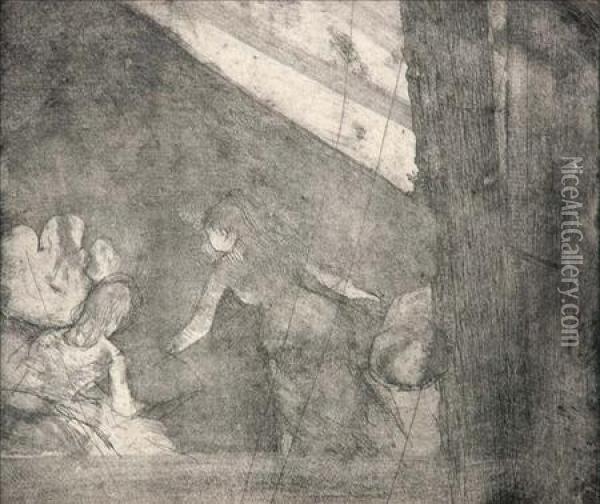 Aux Ambassadeurs (delteil 27; Adhemar 30) Oil Painting - Edgar Degas