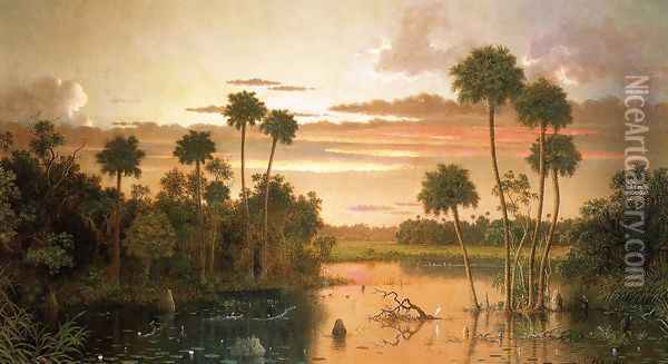 The Great Florida Sunset Oil Painting - Martin Johnson Heade