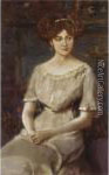 Portrait Of Elisabeth Von Wichmann Oil Painting - Albert von Keller
