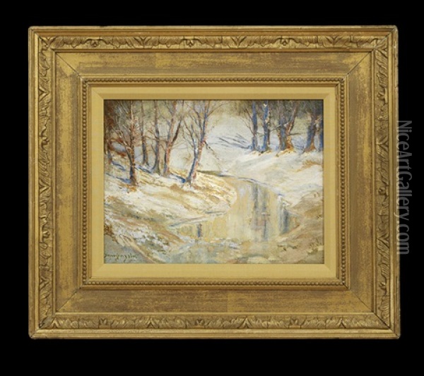 Snow-covered Wooded Landscape Oil Painting - Boyer Gonzales