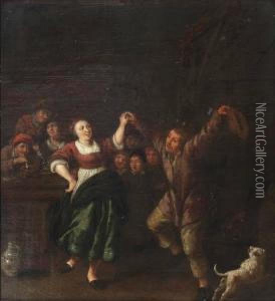 Peasants Dancing In An Interior Oil Painting - Jan Miense Molenaer