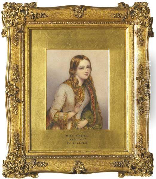 Miss O'neill As 'juliet' Oil Painting - Samuel Lover