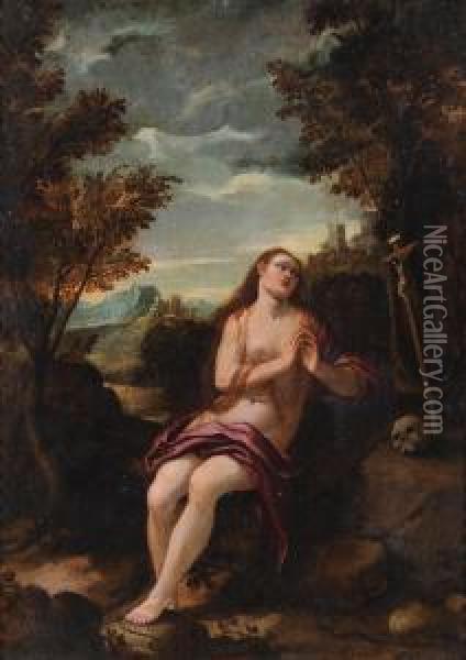 Maddalena Penitente Oil Painting - Carlo Bononi
