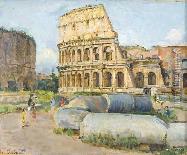 Veduta Del Colosseo Oil Painting - Ise Lebrecht