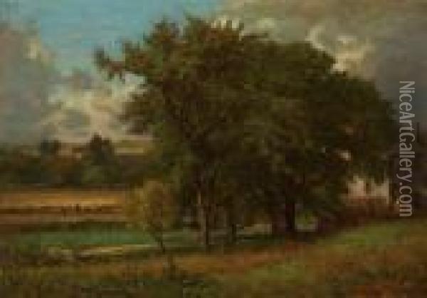 Oaks Near Medfield Oil Painting - George Inness