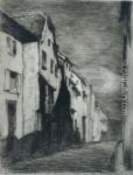 Street At Saverne (kennedy 19) Oil Painting - James Abbott McNeill Whistler