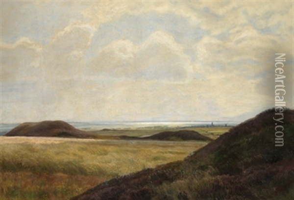Weide Landschaft Oil Painting - Hans Mortensen Agersnap