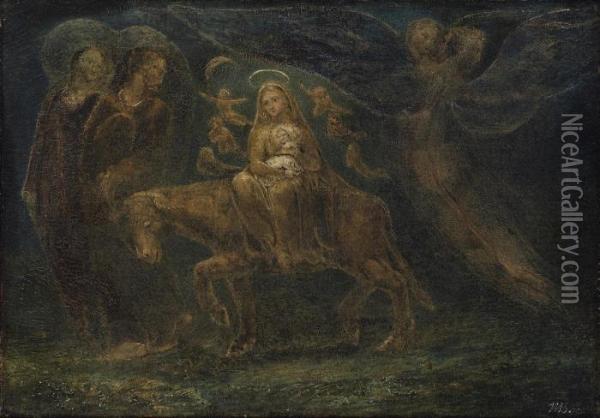 The Flight Into Egypt Oil Painting - William Blake