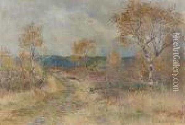 Herbstliche Heidelandschaft. Oil Painting - Charles L'Eplattenier