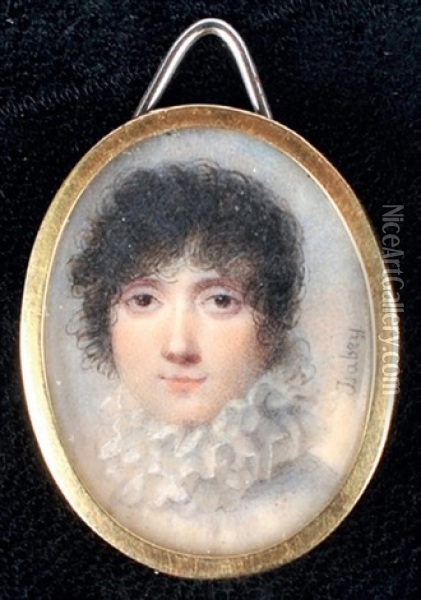 Portrait De Femme A La Collerette Oil Painting - Jean-Baptiste Isabey